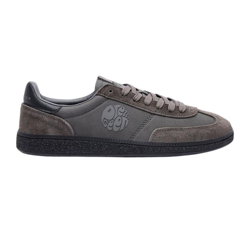 Pretty Green Mens Ramblas G25 Leather Sneakers / Gray/Black